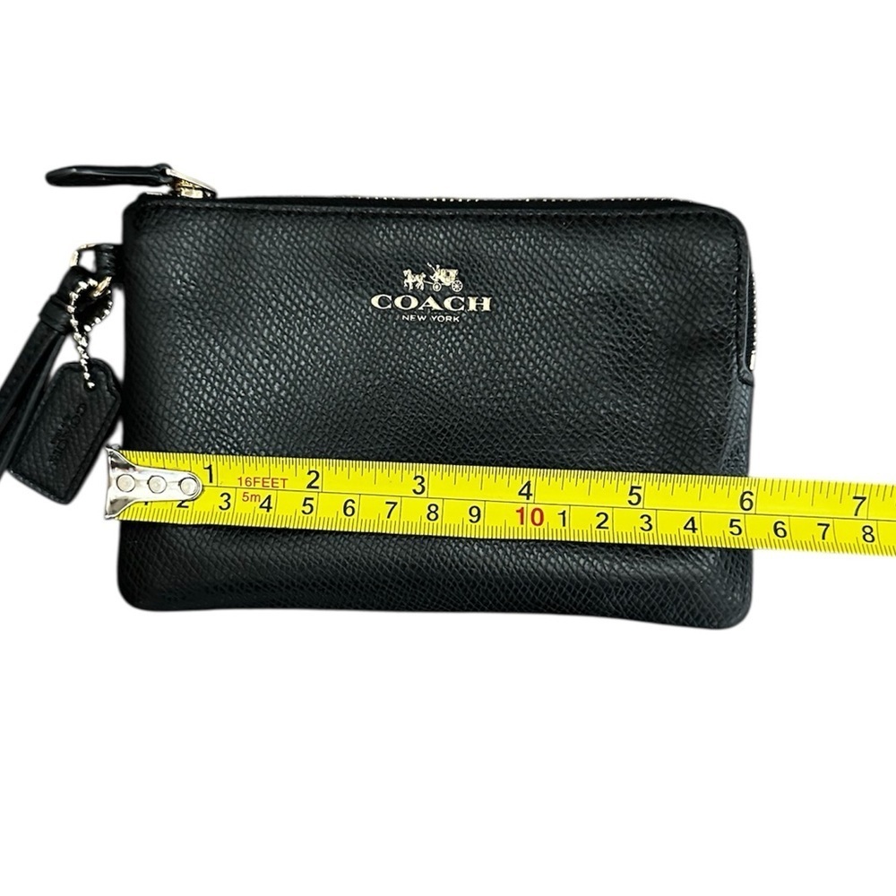 Coach Small Black Pebbled Leather Wristlet - Picture 4 of 6